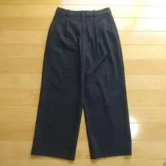 ユニクロ タックワイドパンツ ネイビー サイズL