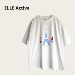 エルアクティブ Tシャツ エッフェル塔プリント Mサイズ ゆったり ポリエステル