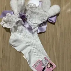 ウサミミ付きキッズ靴下 22cm