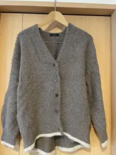 [新品]PARIGOT グレー フォックスカーディガン　サイズ：フリー