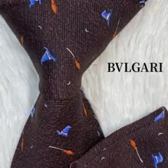 極美品✨ BVLGARI ブルガリ ネクタイ ブラウン 総柄