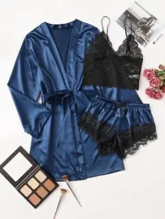 ★新品未使用★ ❤❤女性藍色セクシー寝間着三点❤❤