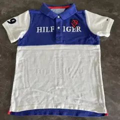 トミーヒルフィガーキッズ　白×青ポロシャツ　サイズ7T（120相当）