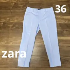zara ストレートアンクル丈パンツ　ブルー　36
