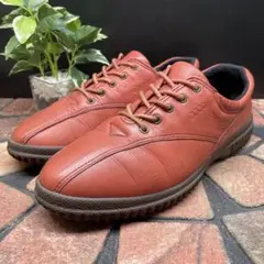 ecco エコー【24.0】レザースニーカー 本革 日本製 オレンジ