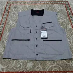 作業服 ストライプベスト 3L グレー