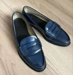 church's 青 ネイビー レザー ローファー