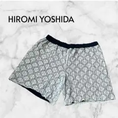【ヒロミヨシダ】フェリシモ レース編み ショートパンツ ネイビー 白 LL