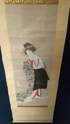 筆者不明 美人画(手首がないです) 遊女芸妓 掛軸