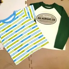 ストライプ柄ラグランTシャツ2枚セット