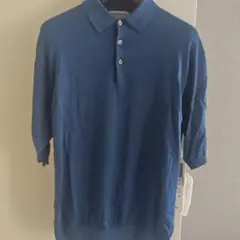 美品！UNITED ARROWS SOVEREIGN 青 半袖 ニットポロ XL