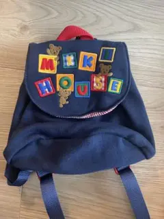 MIKI HOUSE クマ刺繍 ネイビーバックパック