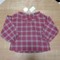☆新品☆チェック柄　柔らか生地のブラウス　120センチ