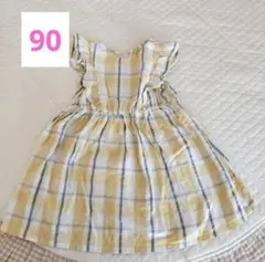 BREEZE ワンピース サイズ90 イエロー系チェック