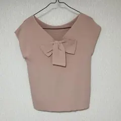 VISリボン付きノースリーブトップス