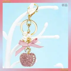 超人気新品入荷★りんご★アップル★ローズピンク★キーホルダー★バッグチャーム