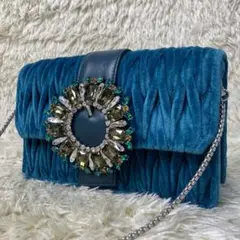 極美品✨miumiu ショルダーバッグ クリスタル ベルベット マテラッセ