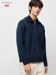 UNIQLO ユニクロ JWA スフレヤーンリブフルジップセーター Lサイズ