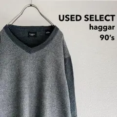 古着 90s “haggar” Vneck Acrylic Knit / 薄手