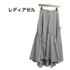 美品✨レディアゼル　アシメティアードロングスカート　ギンガムチェック