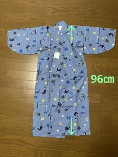 浴衣　男の子　イルカ　ペンギン柄　くすみブルー　夏