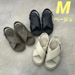 今季完売 ユニクロシー UNIQLO C クロスストラップサンダル ベージュ M