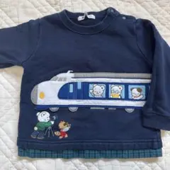 にこさん様　ファミリア　JR 新幹線　電車刺繍トレーナー ファミリアチェック