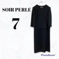 【美品】ソワールペルル ブラックフォーマルワンピーススーツ 高級礼服喪服