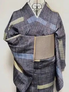袷 紬 正絹 身丈149