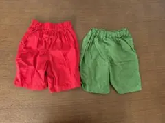 緑と赤のハーフパンツ 115-125cm