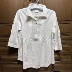 ピンタック七分袖リネンチュニックシャツ