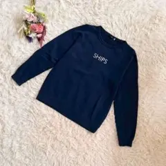 未使用級『SHIPS』シップス トレーナー プルオーバー スウェット ロゴ刺繍