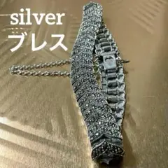 シルバーとマーカサイトのアンティークブレスレット　925刻印あり　チェーン付き