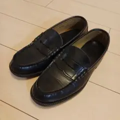 黒のレザー ローファー