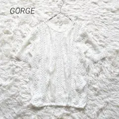 ゴージ GORGEブラウス カットソー 半袖 総レース ハイネック