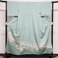 本場加賀友禅 鶴見保次作の色留袖 ウズラに花や菊 着物 三つ紋