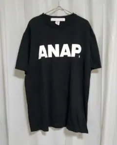 ANAP MENロゴTシャツ ブラックコットン100%アナップ