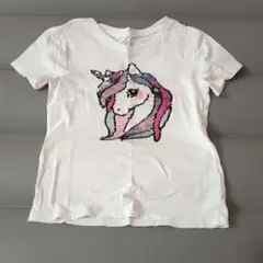 H&M ユニコーン スパンコール Tシャツ 110/116