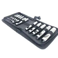 レザークラフト 穴あけ ポンチ 12本 ハトメ 抜き 工具 DIY 収納ケース