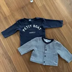 PETIT BATEAU ロンT カーディガンセット　トップス