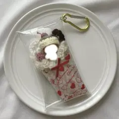 【ミニチュア用】クレープ お出かけポーチ プリン風帽子 かぎ編み