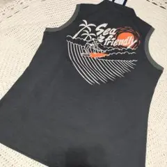 ロサーセン　ハーフジップ　ノースリーブ　シャツ