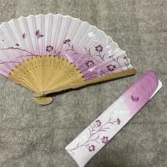 パープル扇子　カバー付き