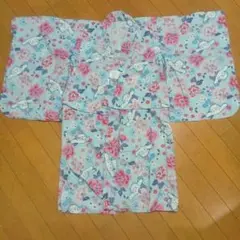 子供用　浴衣　シナモロール＆花柄