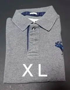 アバクロ Abercrombie&Fitch 半袖ポロシャツ グレーＸＬ