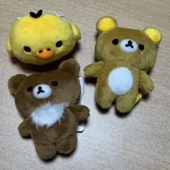 リラックマ　チャイロイコグマ　キイロイトリ　ゴムひも付きマスコット