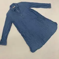 GLOBAL WORK デニムワンピース チュニック 長袖前開き レディース M