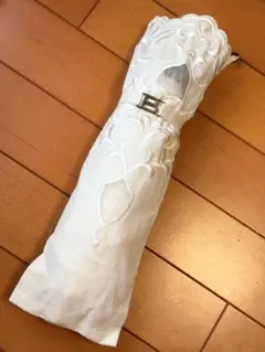 未使用☆BALENCIAGA UVカット折りたたみ日傘 ホワイト 刺繍入り