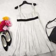 Y3707最高級☆ジルスチュアート☆春夏☆Aライン☆ドレスワンピース☆白ホワイト
