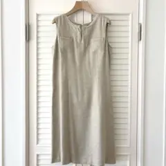 COMME CA DU MODE コムサデモード 麻混 ノースリーブワンピース